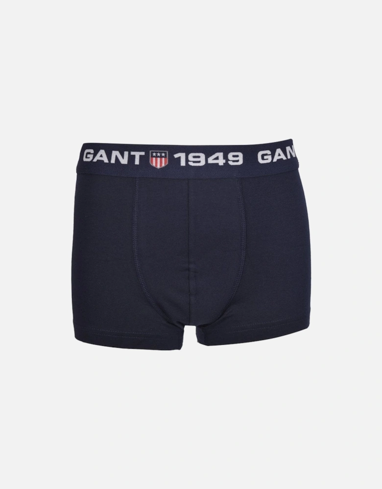 3-Pack Retro Shield Logo Boys Boxer Trunks, Navy