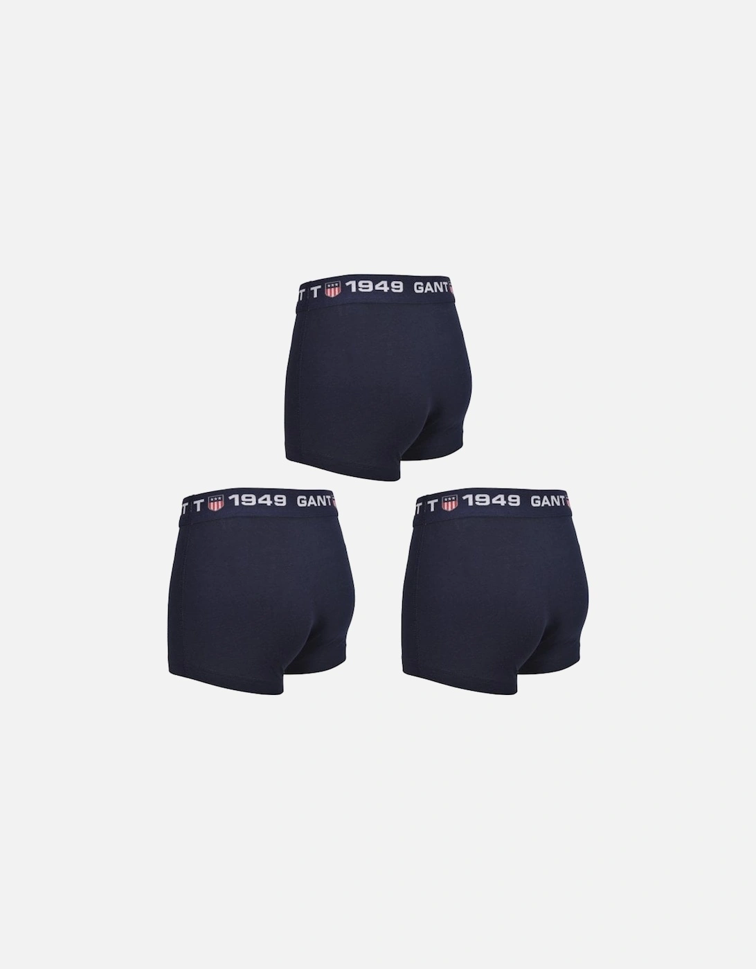 3-Pack Retro Shield Logo Boys Boxer Trunks, Navy