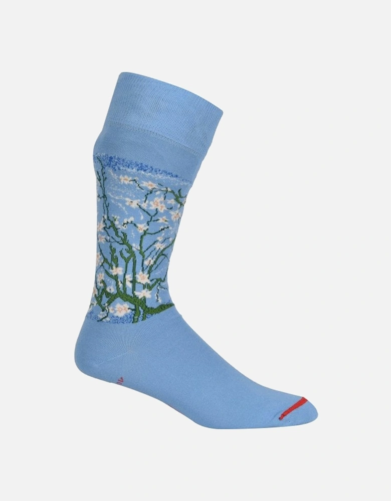 Vincent Van Gogh Almond Blossom Socks, Light Blue