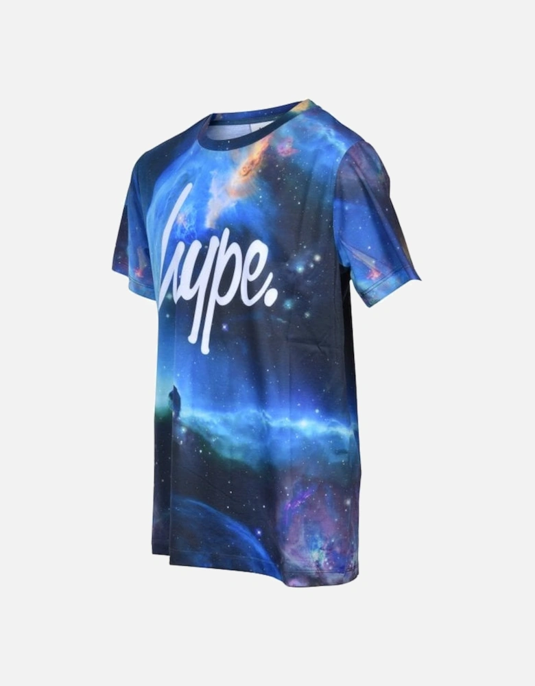 Boys Crew-Neck Galactic Boom T-Shirt, Blue/multi