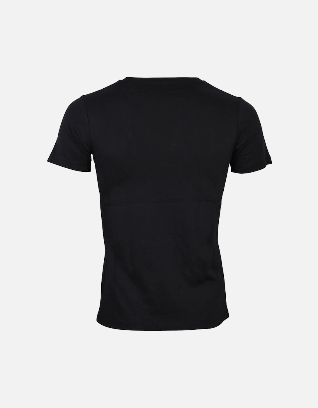 Boys Crew-Neck Neon Double Logo T-Shirt, Black