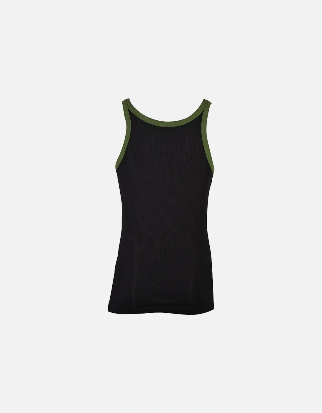 Contrast Trim Tank Top Vest, Black/green