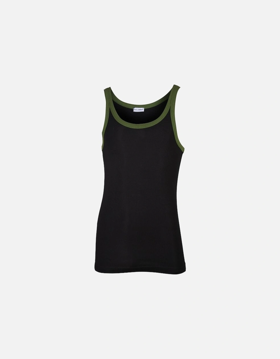 Contrast Trim Tank Top Vest, Black/green, 5 of 4