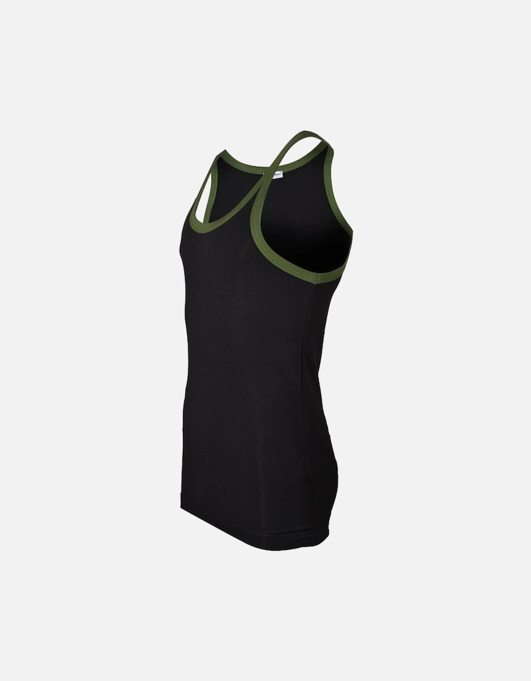 Contrast Trim Tank Top Vest, Black/green