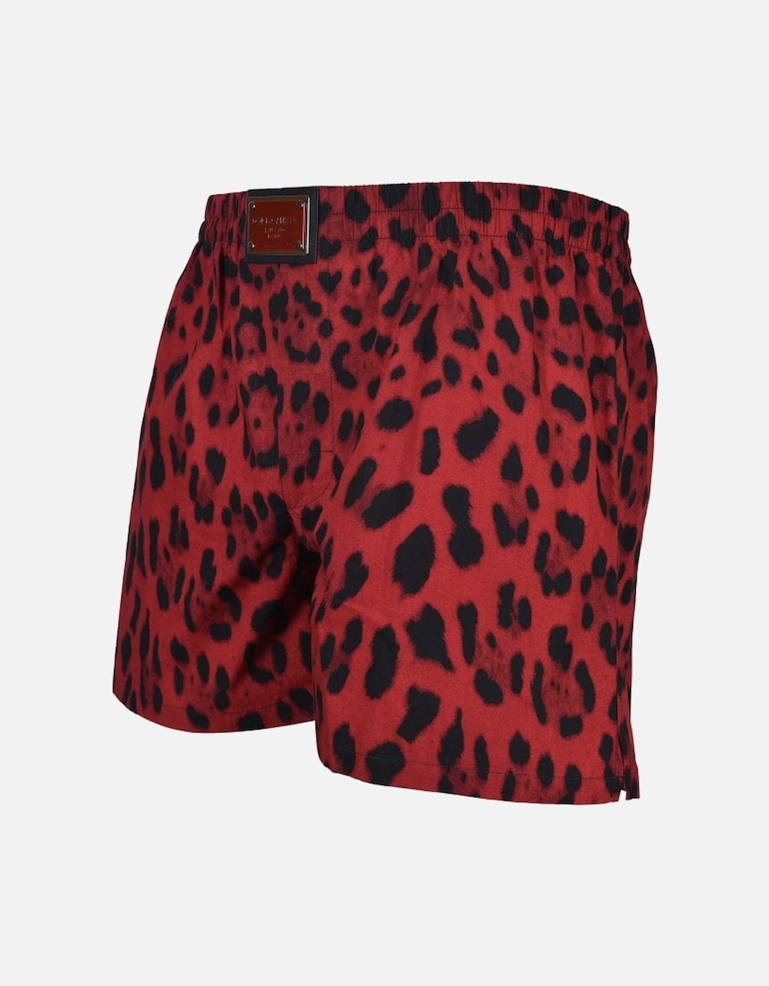 Hot Red Animal Print Boxer Shorts, Red/Black