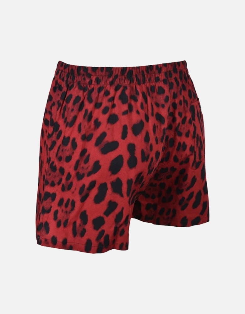 Hot Red Animal Print Boxer Shorts, Red/Black
