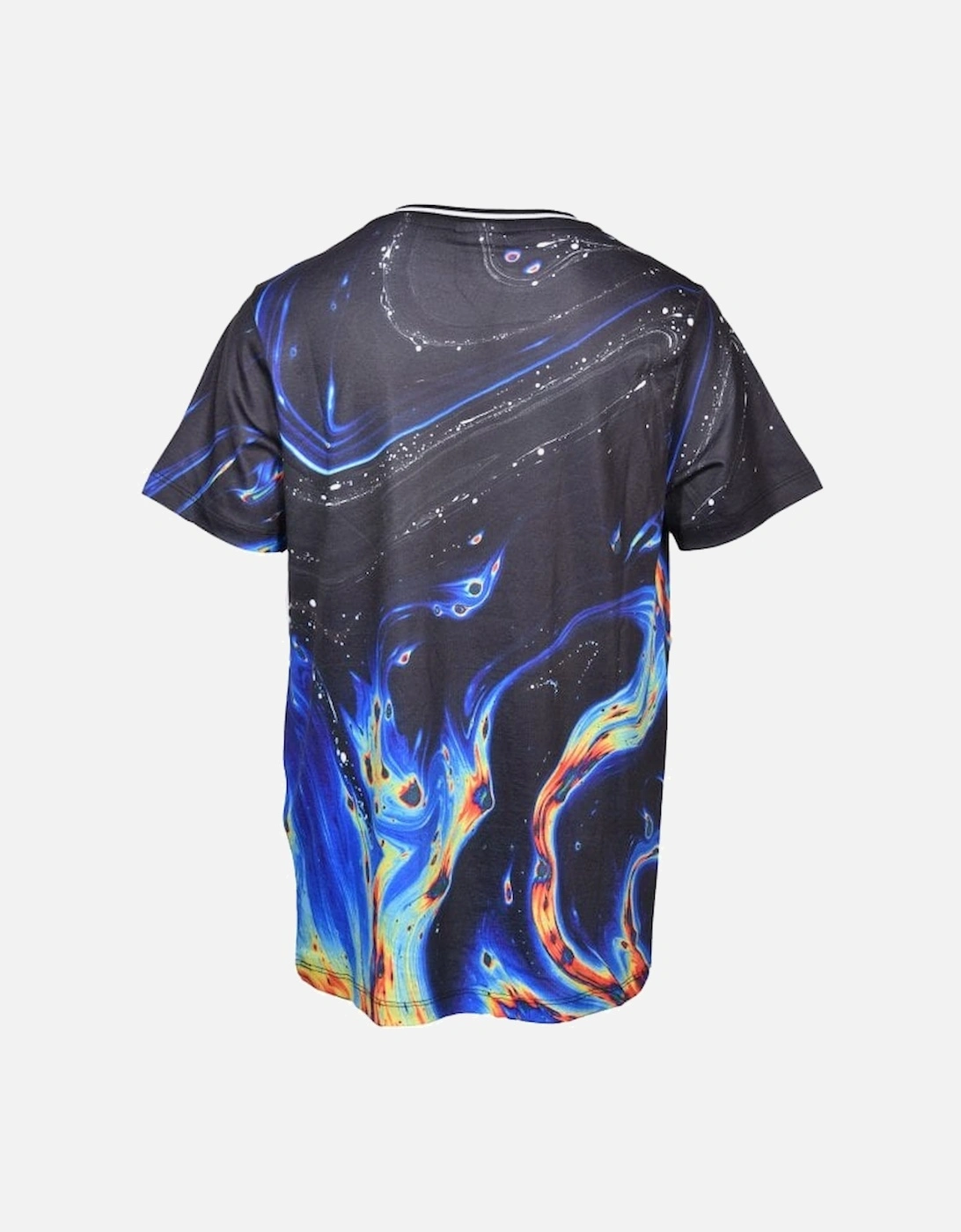 Boys Crew-Neck Rainbow Marble T-Shirt, Black