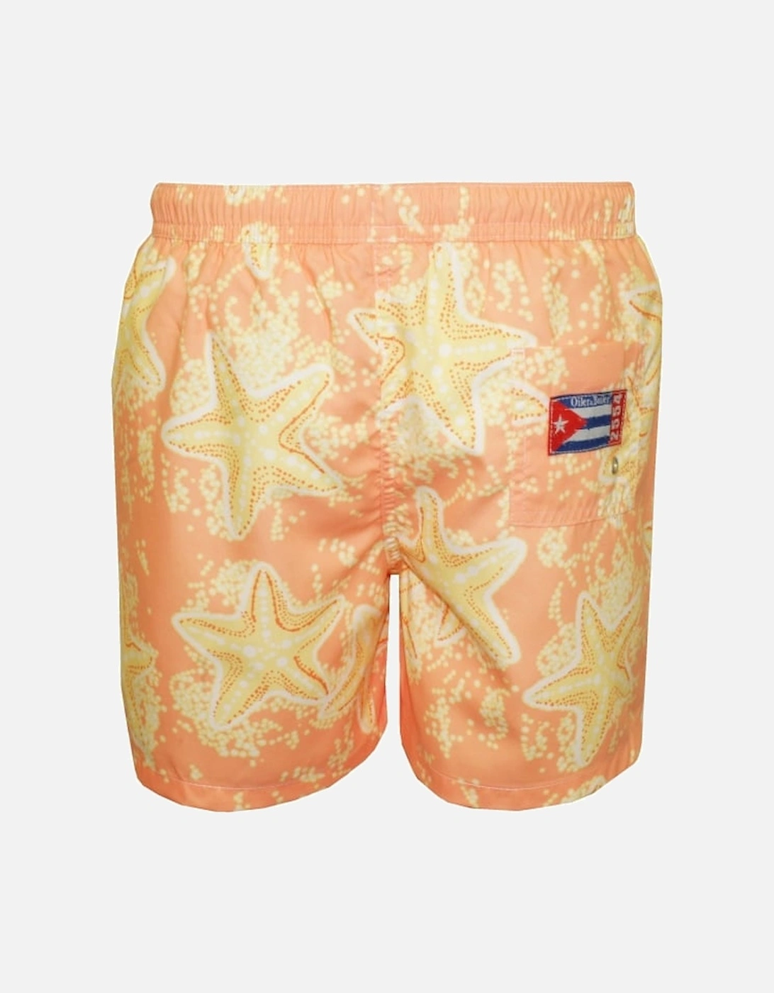 Old Skool Starfish Print Swim Shorts, Peach/lemon