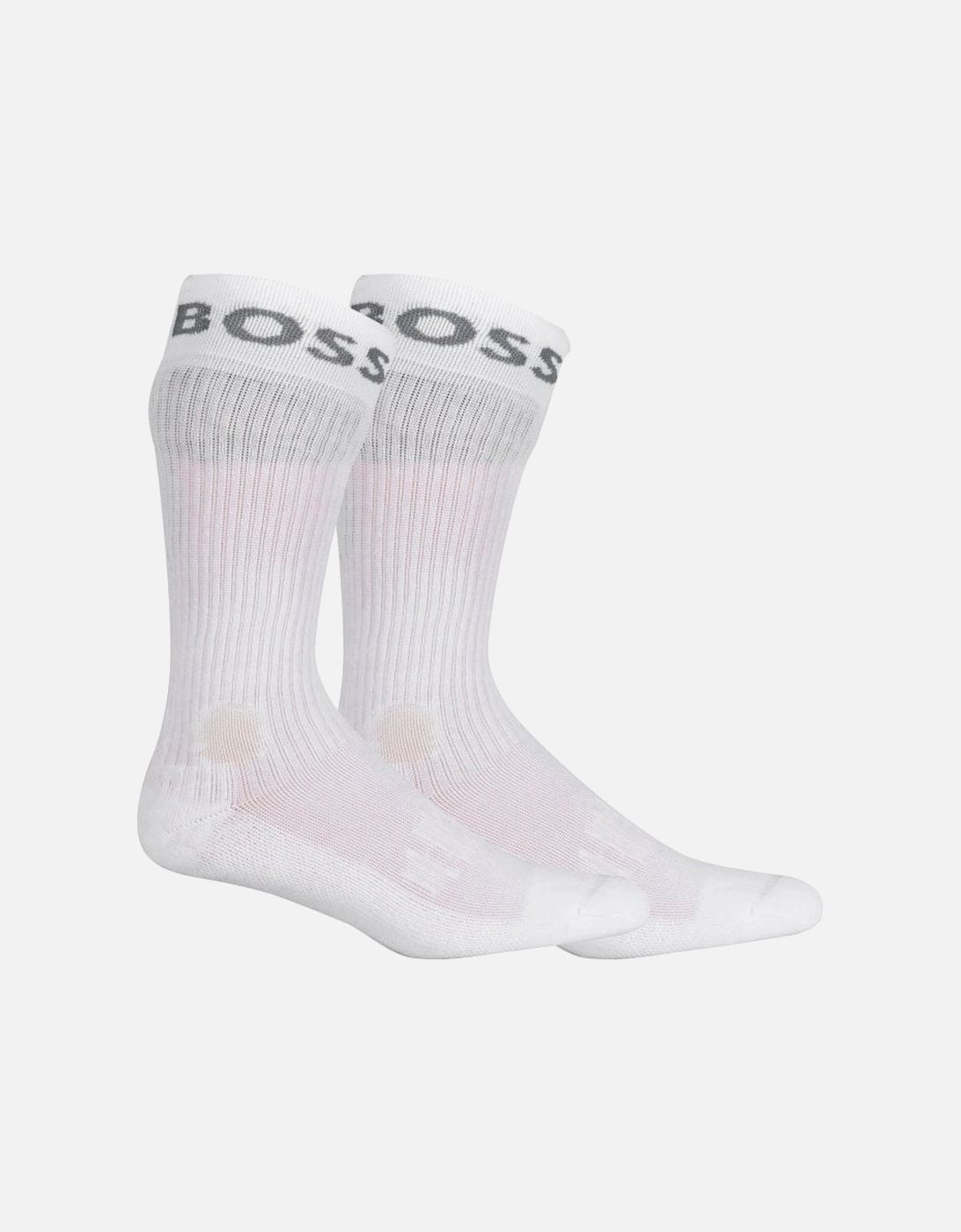 2-Pack Logo Sports Socks, White