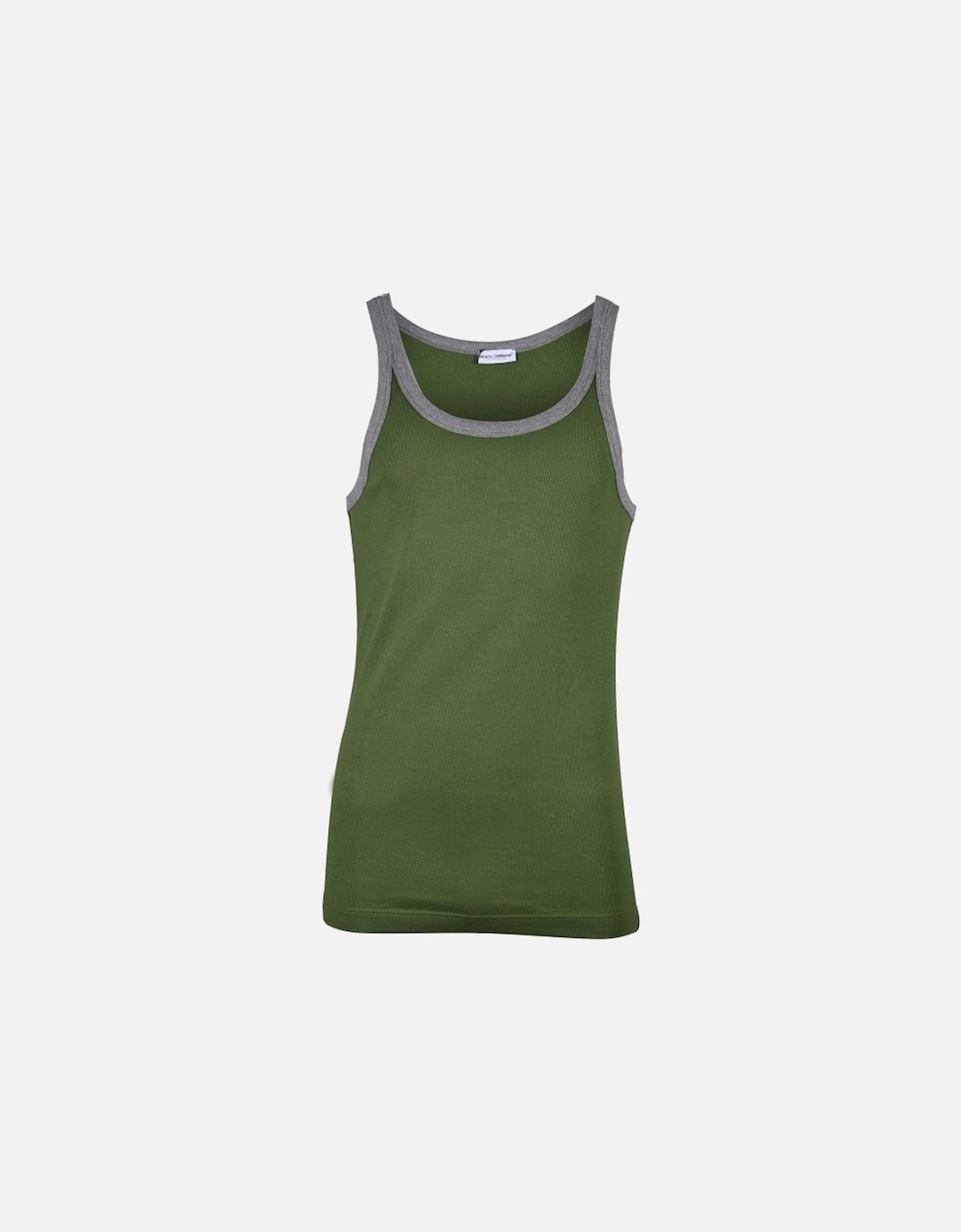 Contrast Trim Tank Top Vest, Green/grey, 5 of 4
