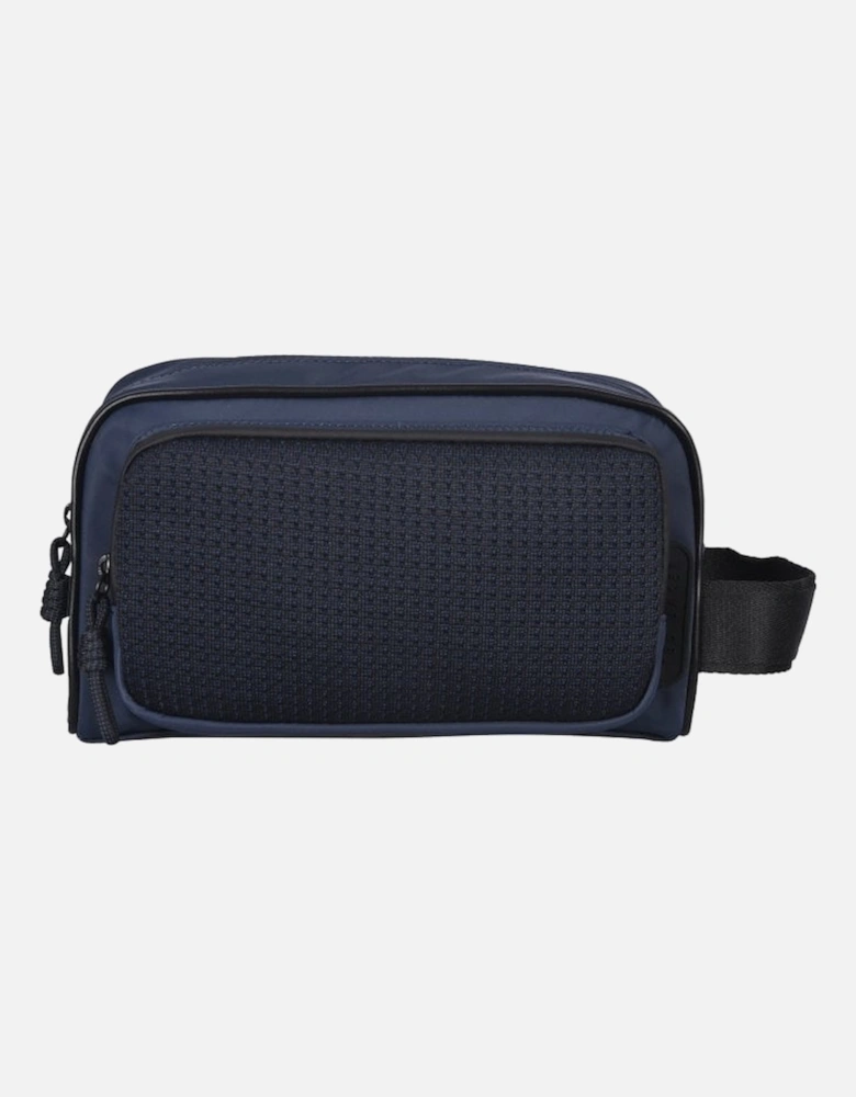 Nylon & Leather Washbag, Navy