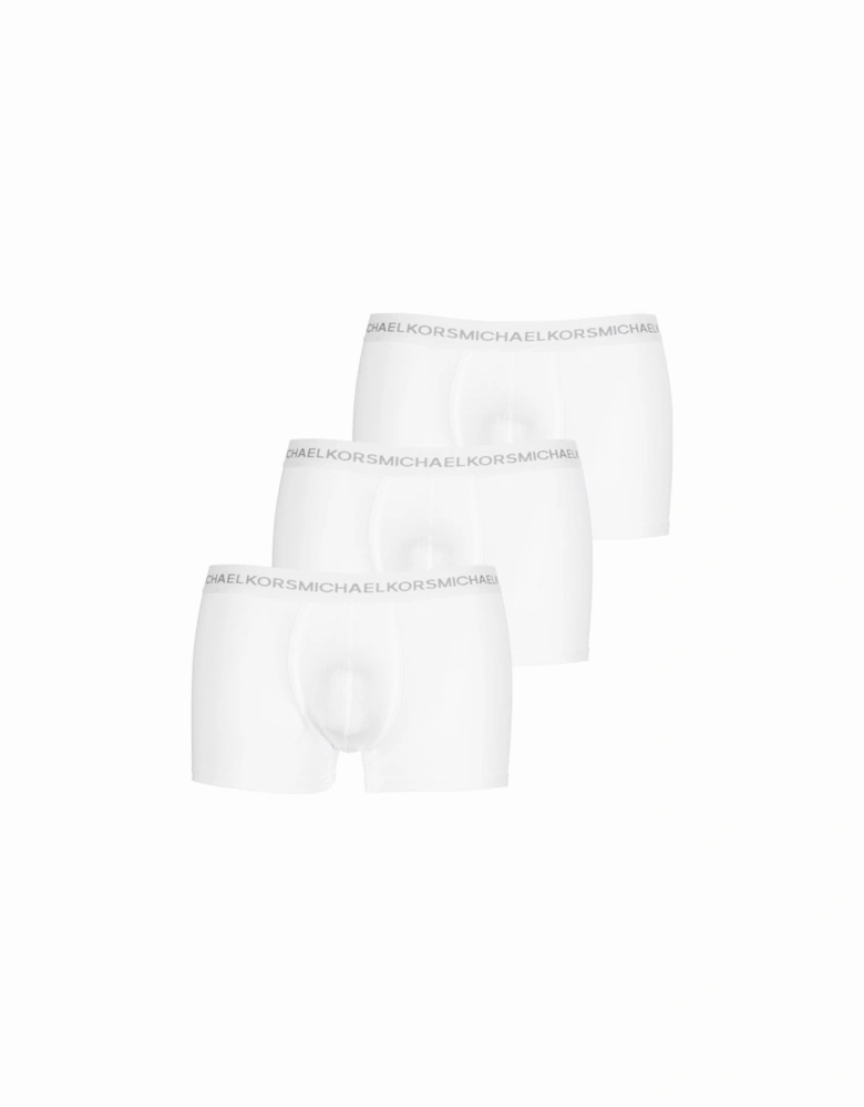 3-Pack Script Logo Boxer Trunks, White