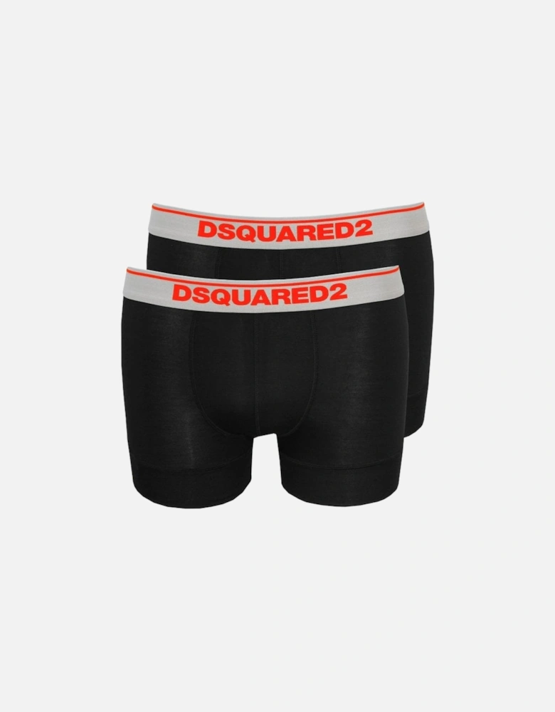 2-Pack Low-Rise Boxer Trunks in Modal Stretch, Black
