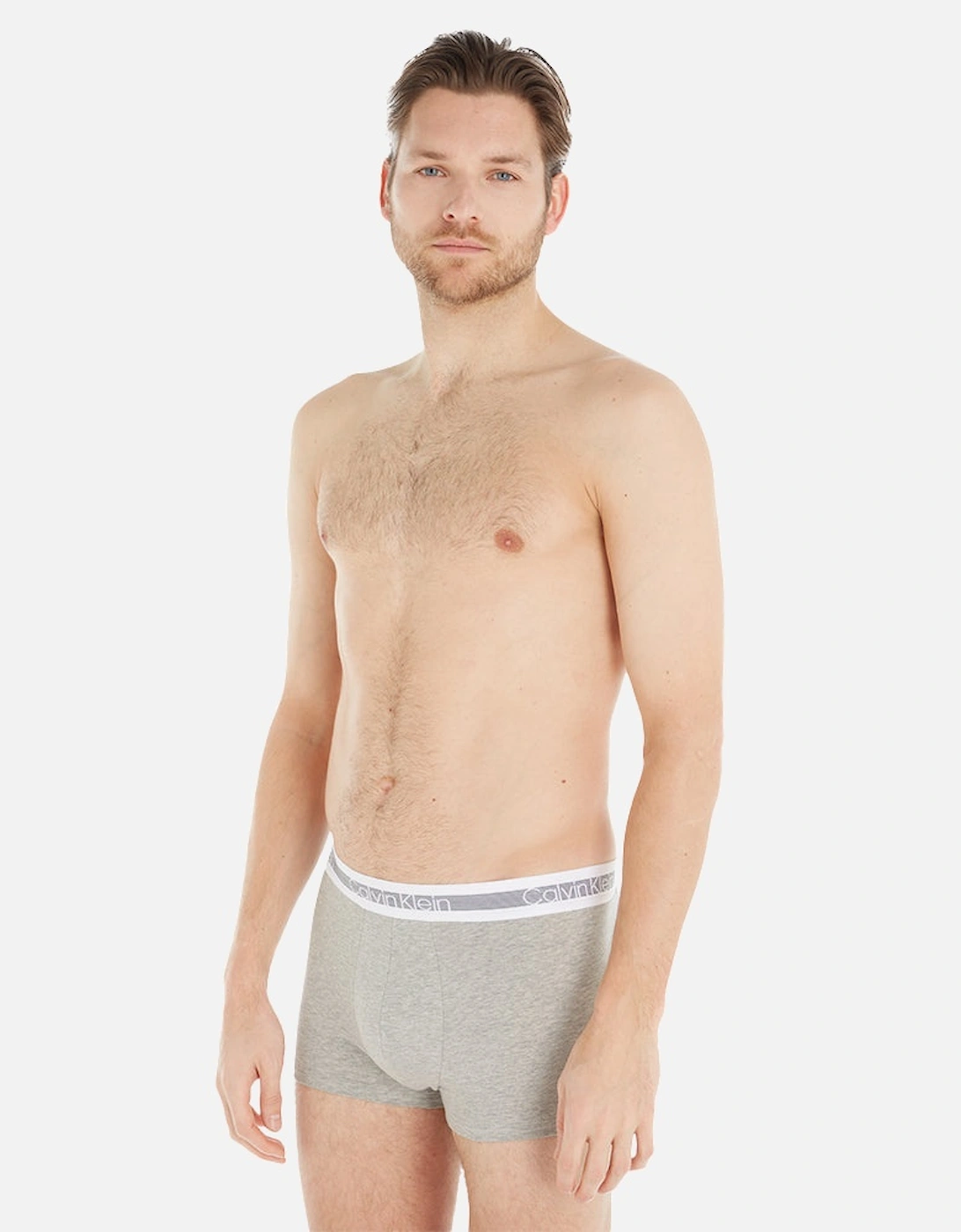 3-Pack Cooling Cotton Stretch Boxer Trunks, Black/White/Grey