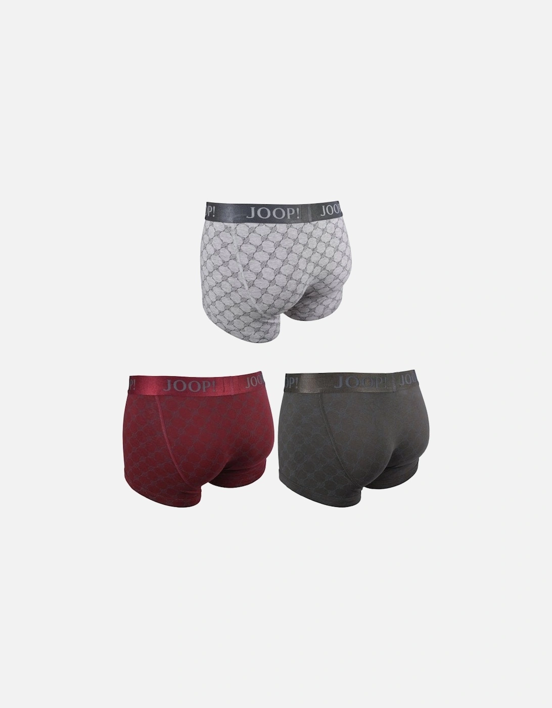 3-Pack Cornflower Print Boxer Trunks Gift Set, Brown/Grey/Red