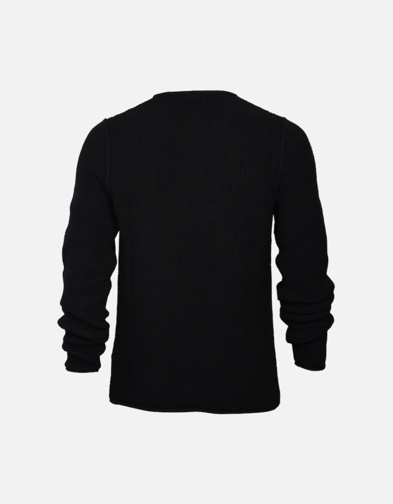 Hyperflex Cotton Heavy-Knit Crew-Neck Jumper, Black