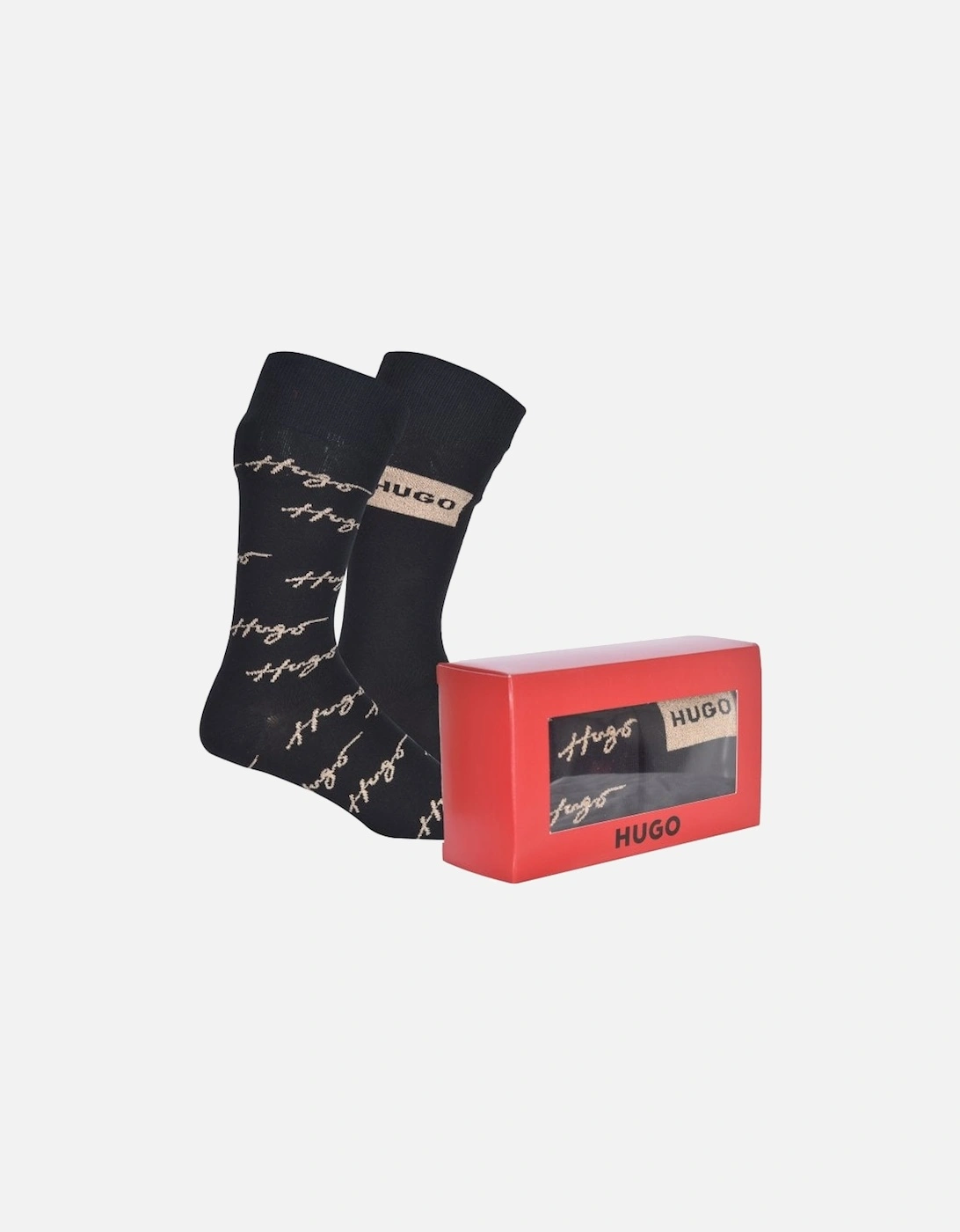 2-Pack Lurex Mixed Logo Socks Gift Set, Black/gold, 7 of 6