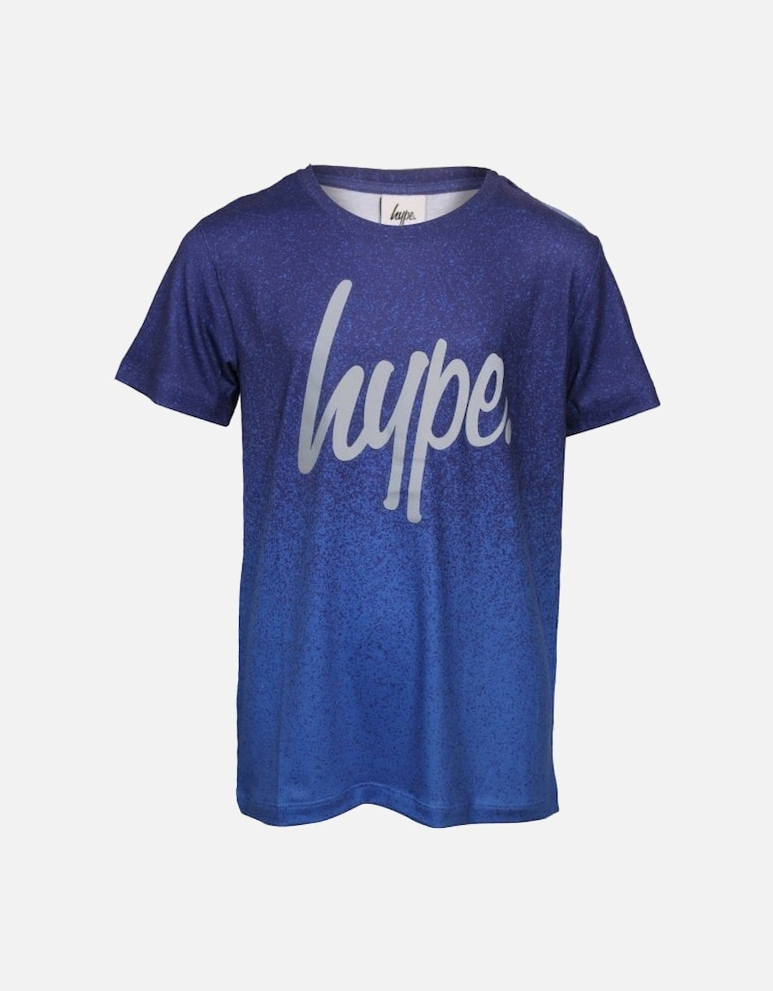 Boys Speckle Fade Crew-Neck T-Shirt, Blue, 5 of 4