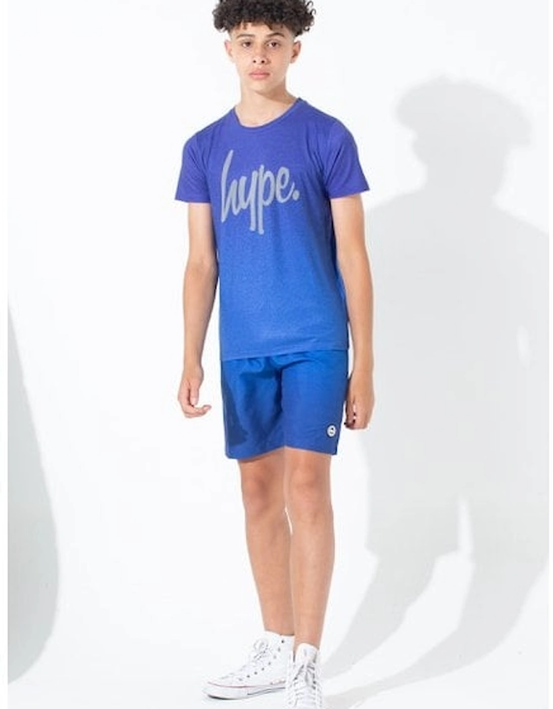 Boys Speckle Fade Crew-Neck T-Shirt, Blue