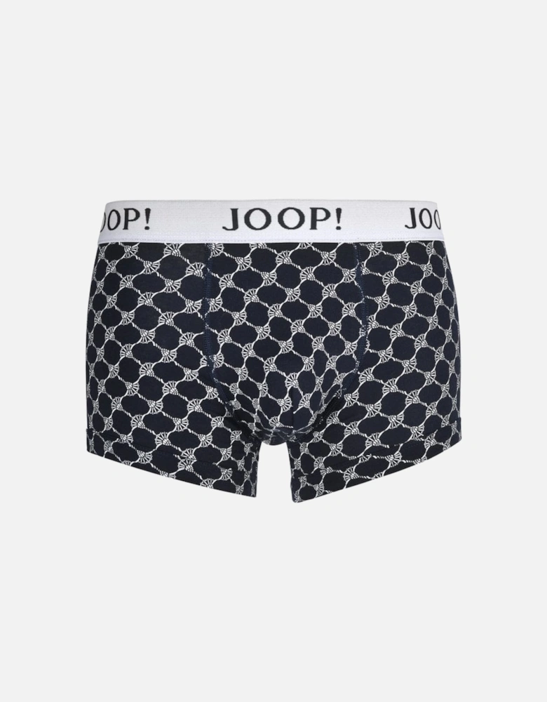 3-Pack Cornflower Print Boxer Trunks, Navy/white