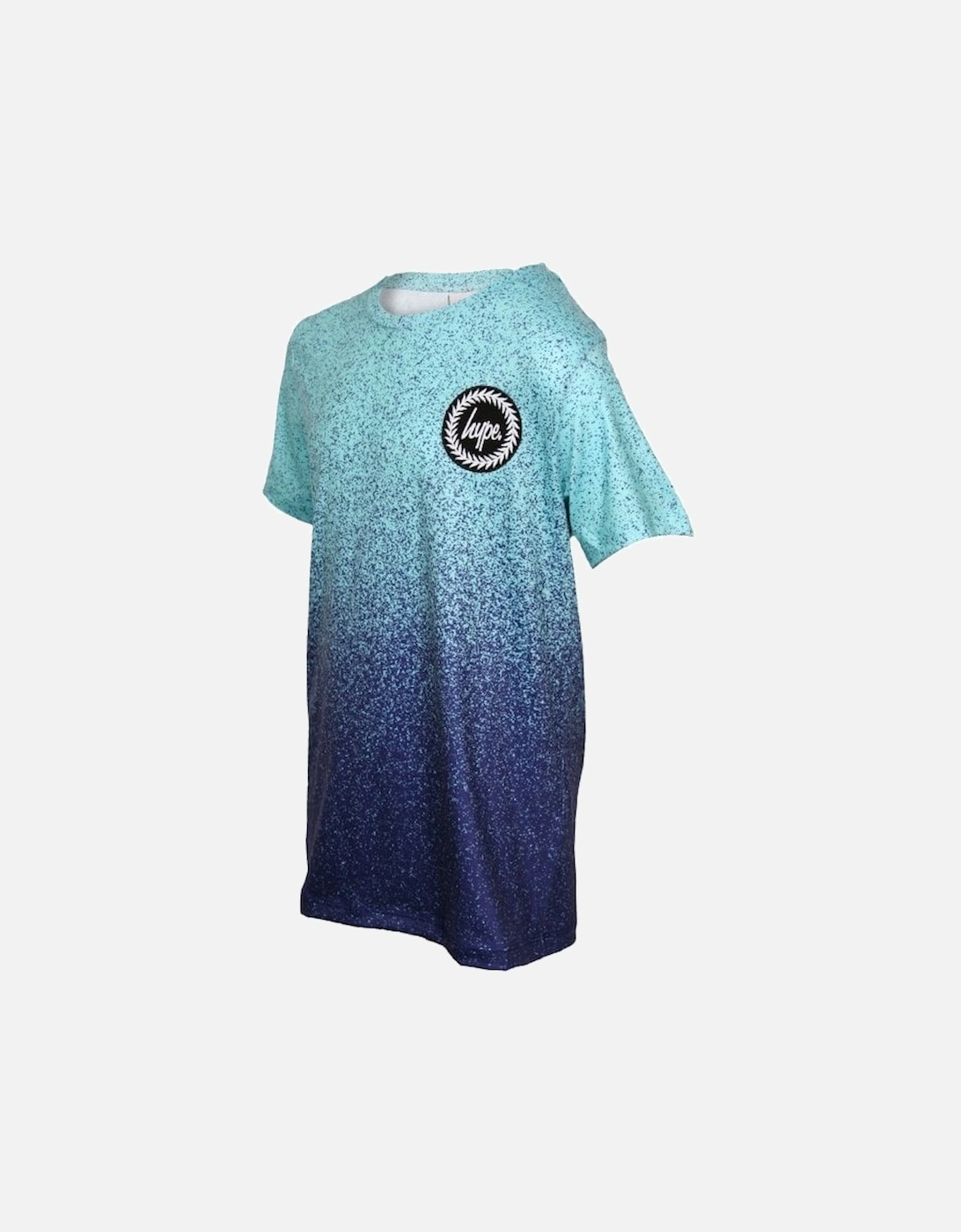Boys Speckle Fade Crew-Neck T-Shirt, Mint/Blue