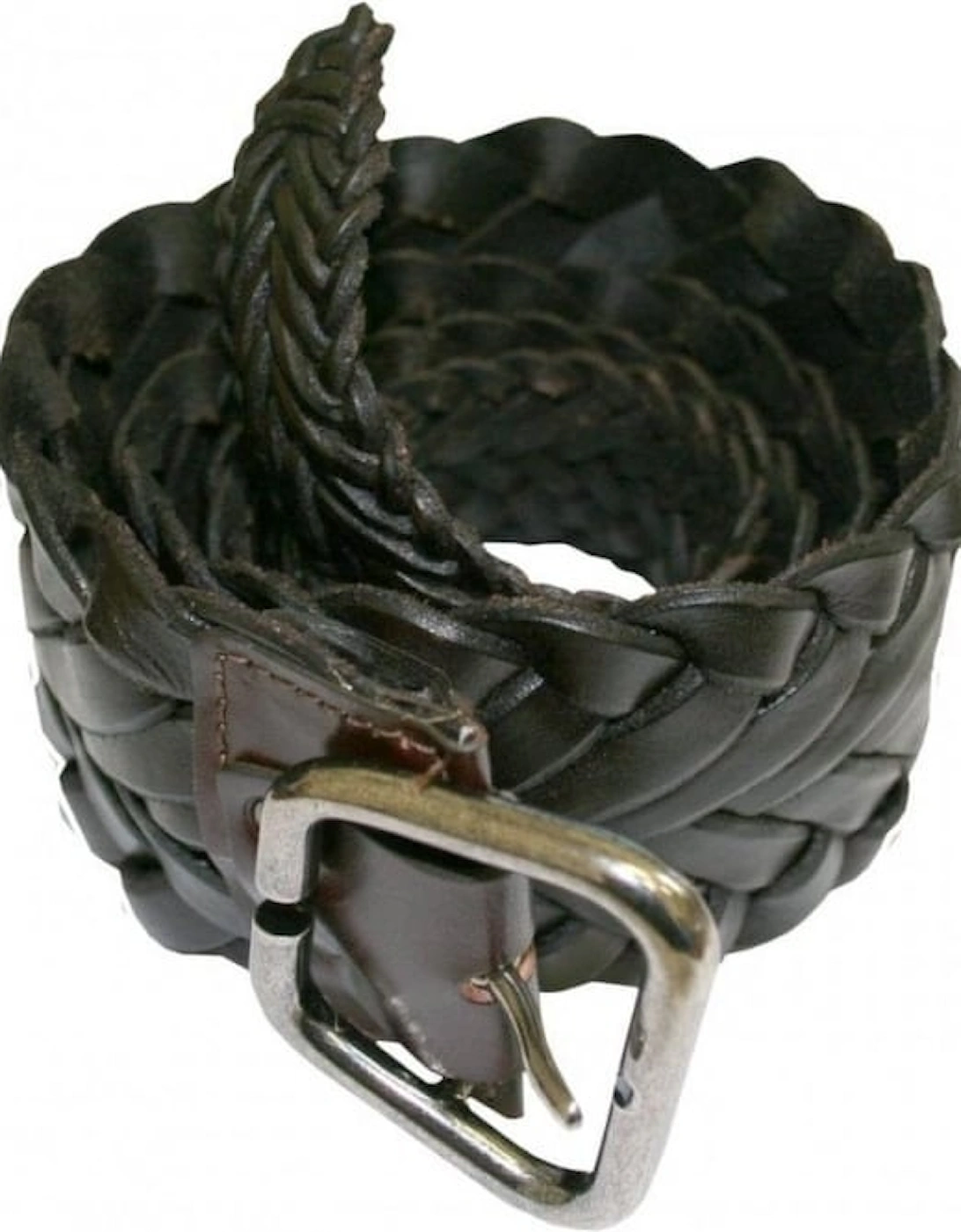 Wide Woven Leather Belt, Brown, 3 of 2