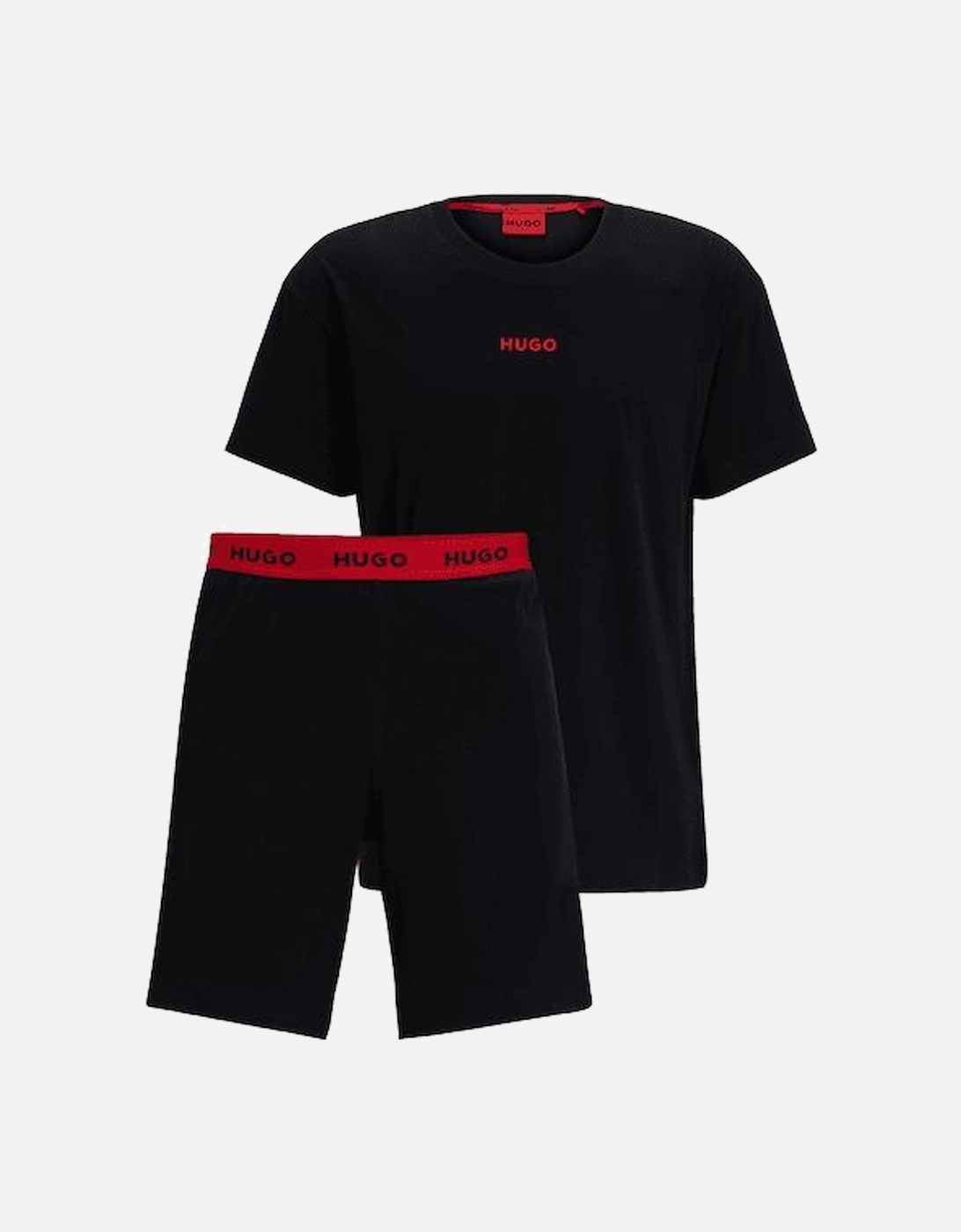 Linked Logo T-Shirt & Lounge Shorts Set, Black, 7 of 6