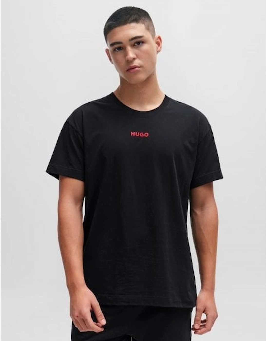 Linked Logo T-Shirt & Lounge Shorts Set, Black