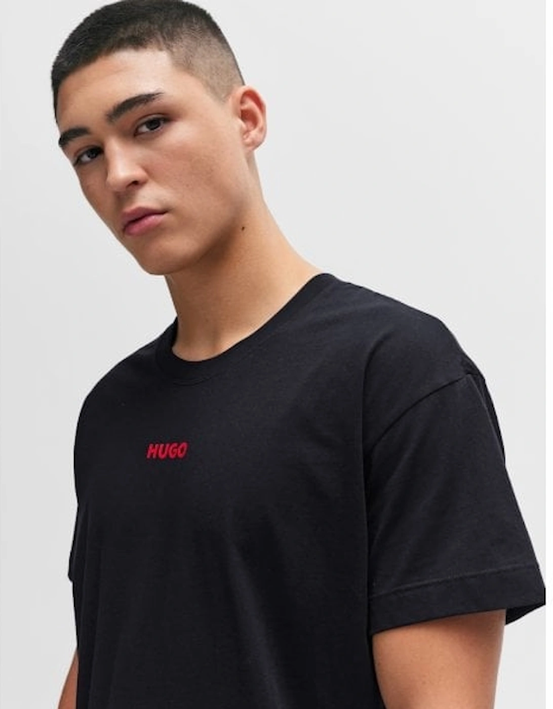 Linked Logo T-Shirt & Lounge Shorts Set, Black