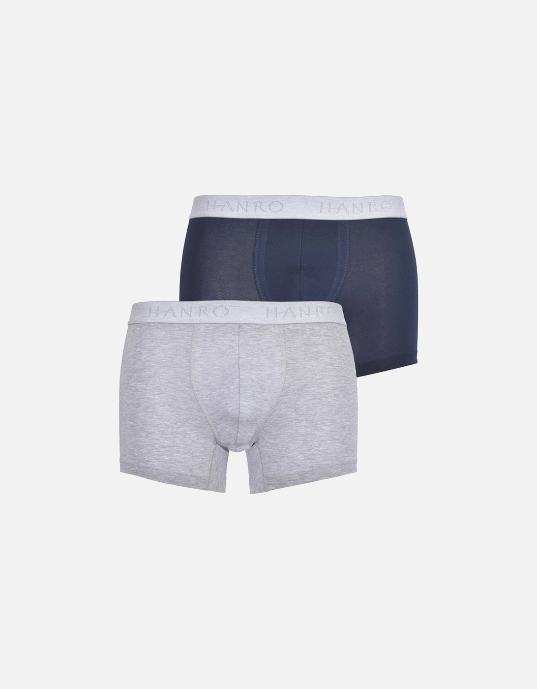 Cotton Essentials 2-Pack Boxer Trunks, Grey/Navy, 7 of 6