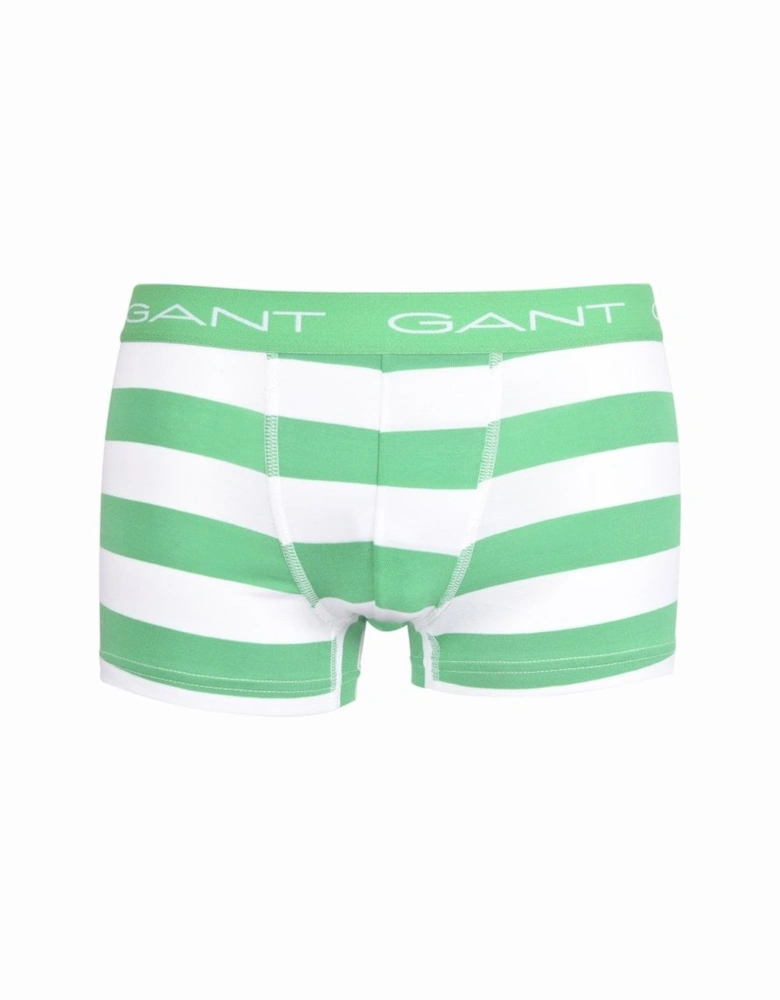 3-Pack Solid & Rugby Stripe Boxer Trunks, Green/navy