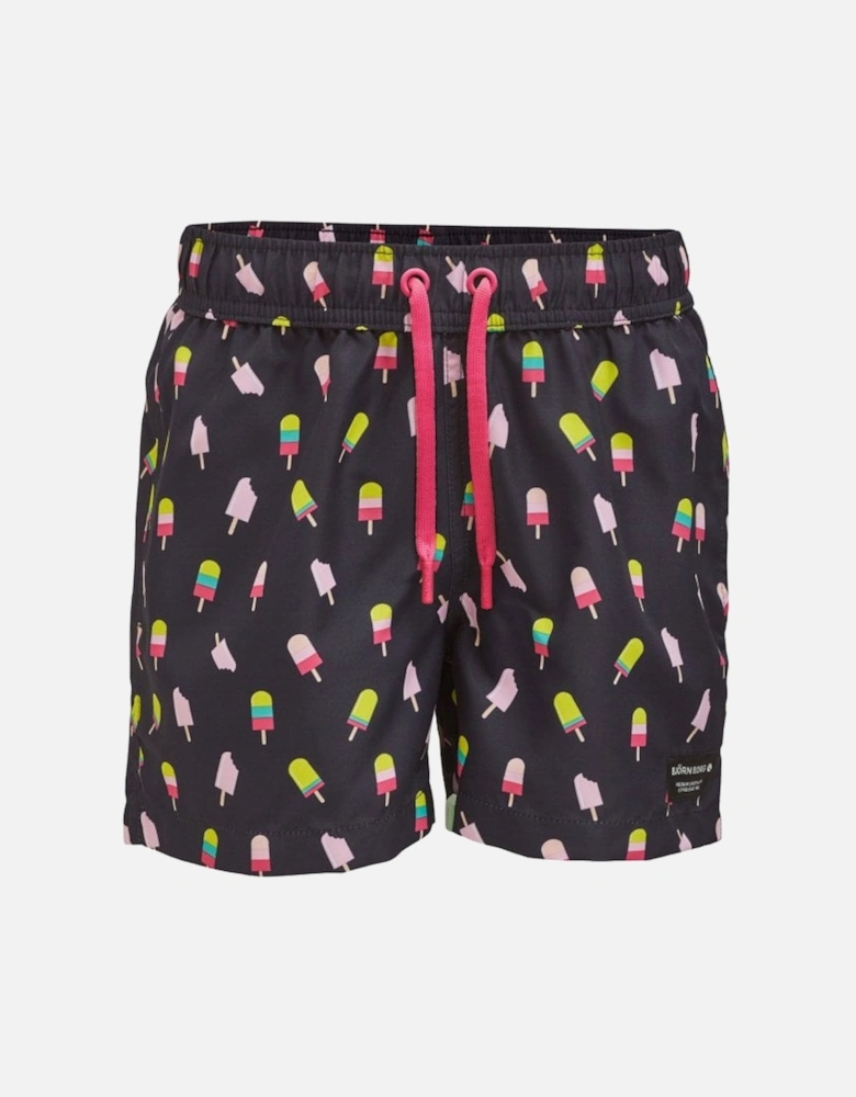 Ice Cream Boys Swim Shorts, Black