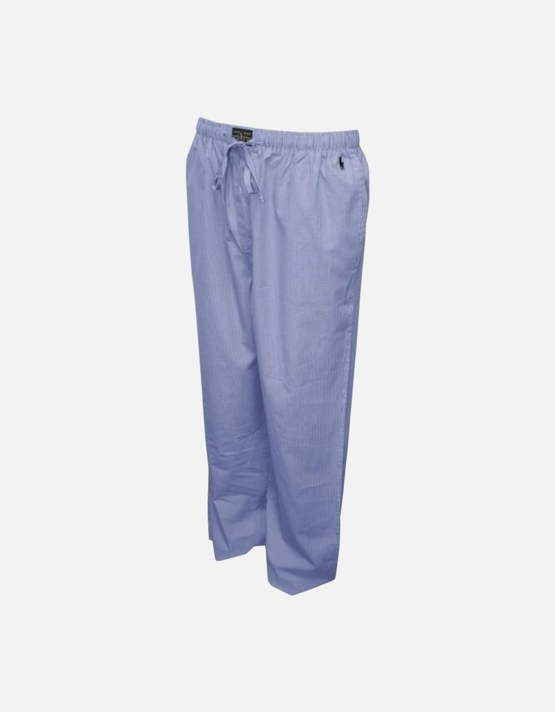 Woven Cotton Long Pyjama Bottoms, Light Blue