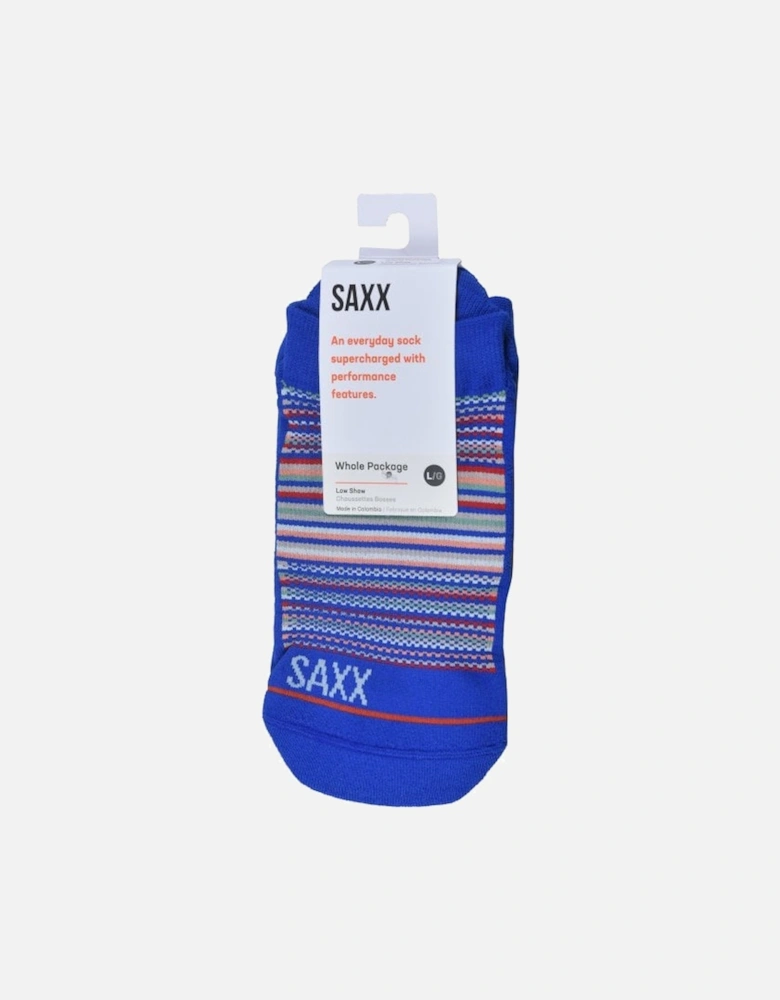 Whole Package Vibrant Stripes Liner Sock, Blue/Multi