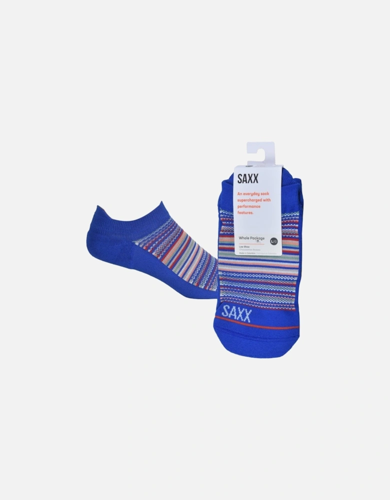 Whole Package Vibrant Stripes Liner Sock, Blue/Multi