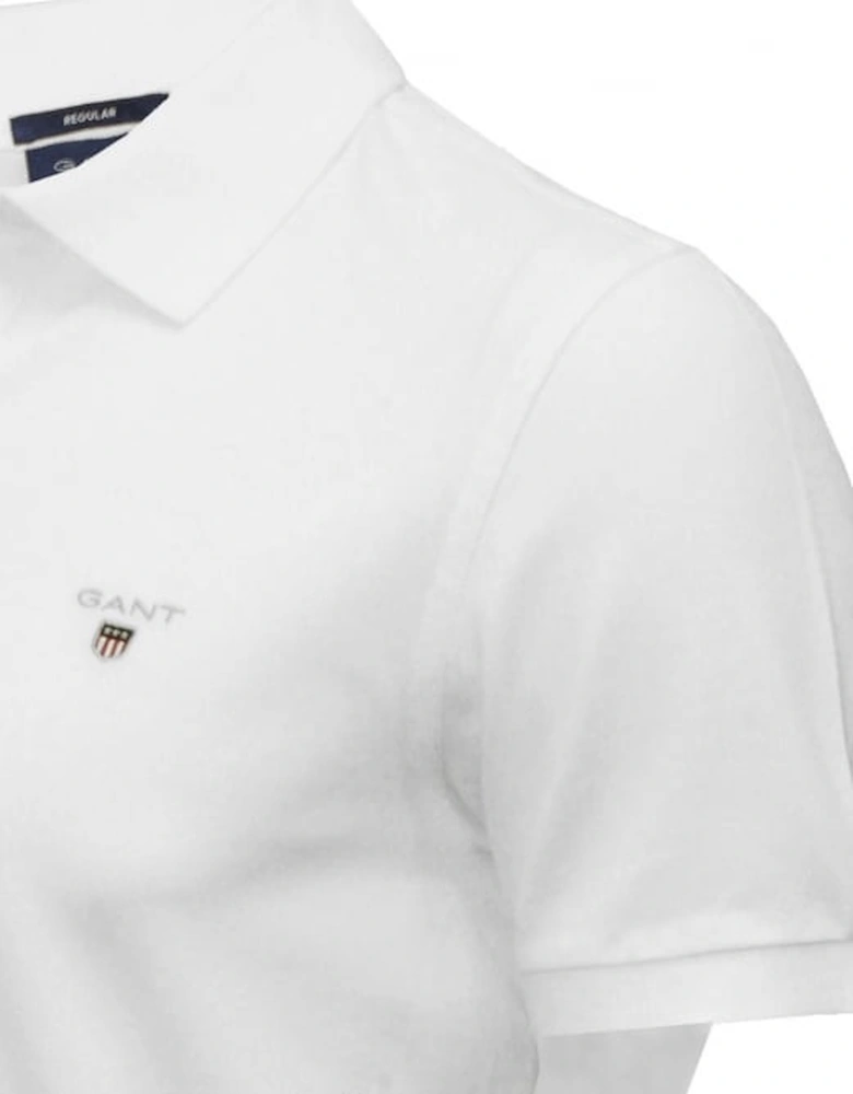 Solid Pique Polo Shirt, White