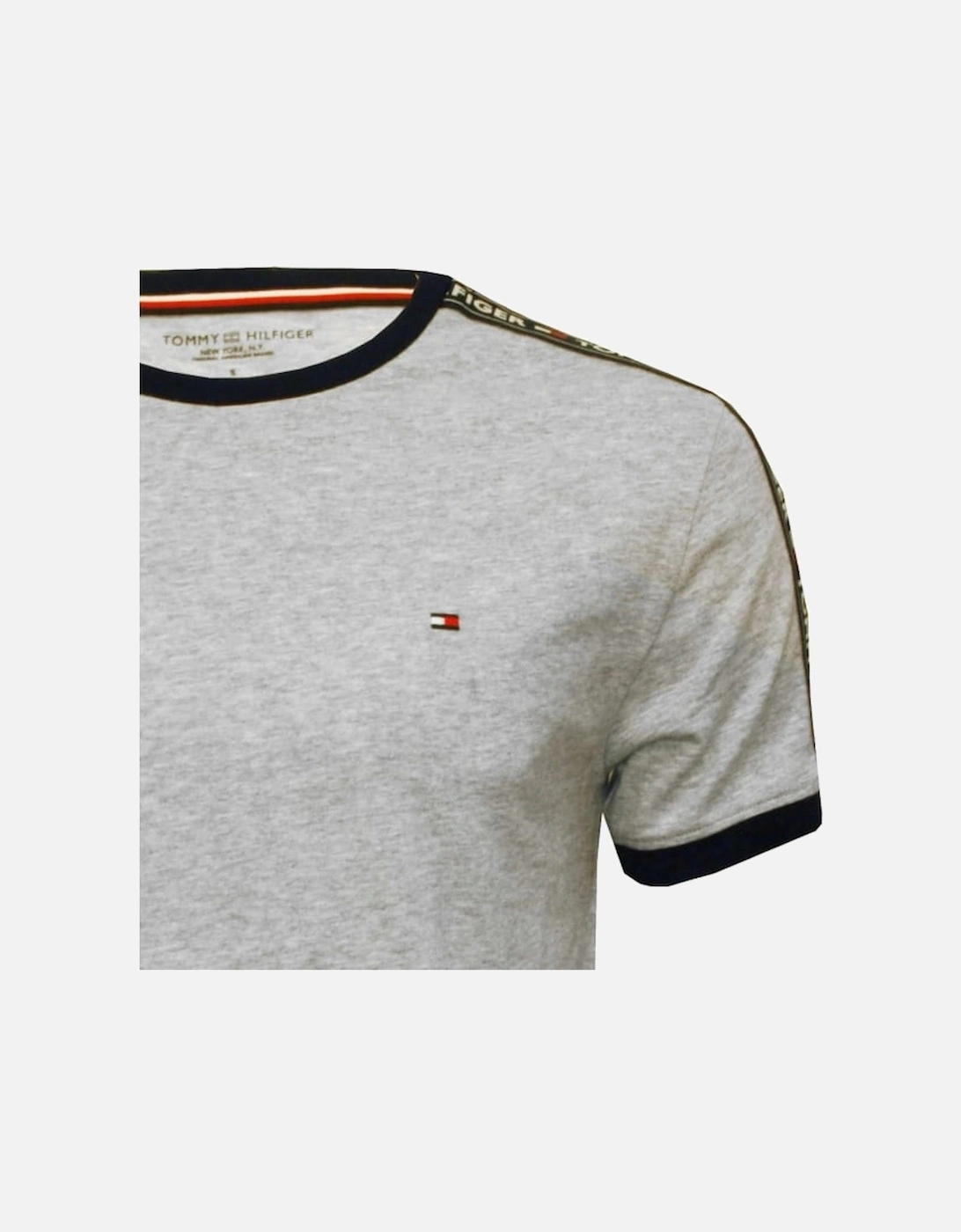Logo Sleeve Crew-Neck Organic Cotton T-Shirt, Grey Melange