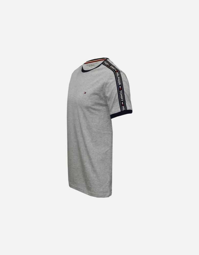 Logo Sleeve Crew-Neck Organic Cotton T-Shirt, Grey Melange