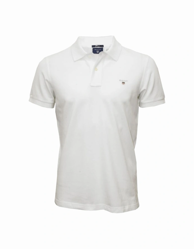 Solid Pique Polo Shirt, White