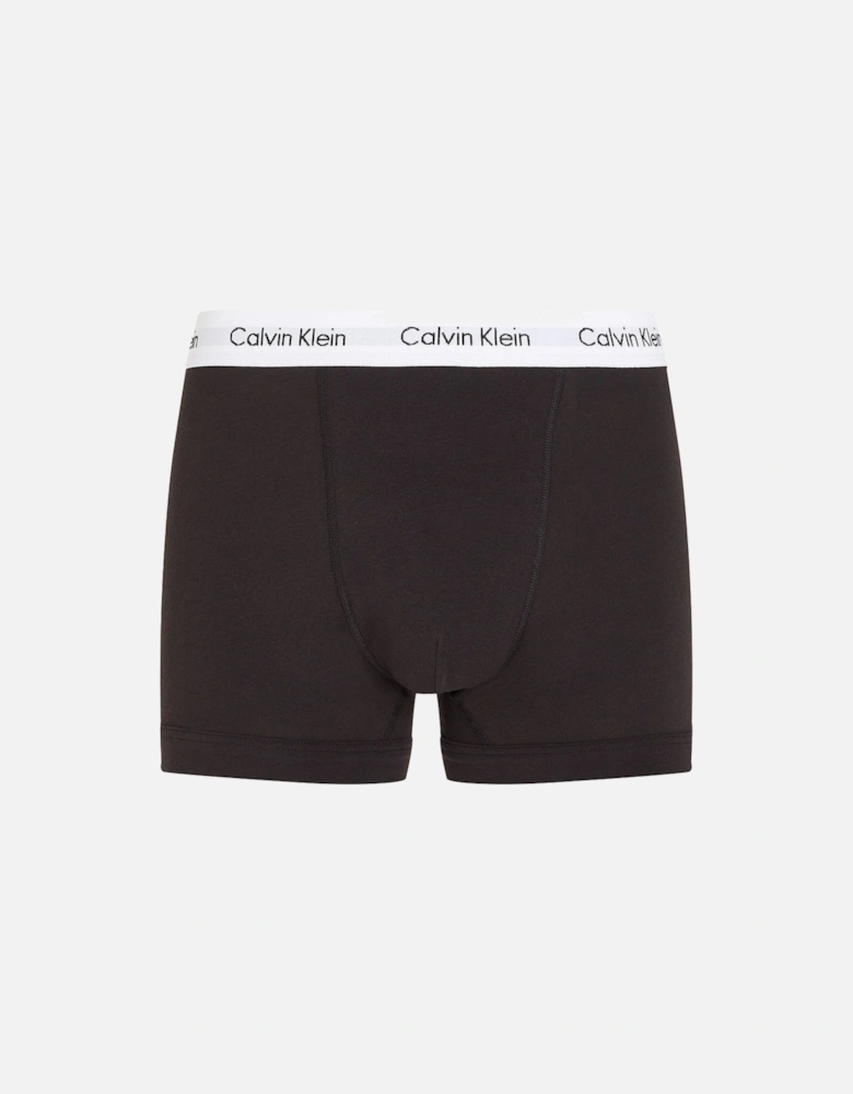 Cotton Stretch 3-Pack Boxer Trunks, Black