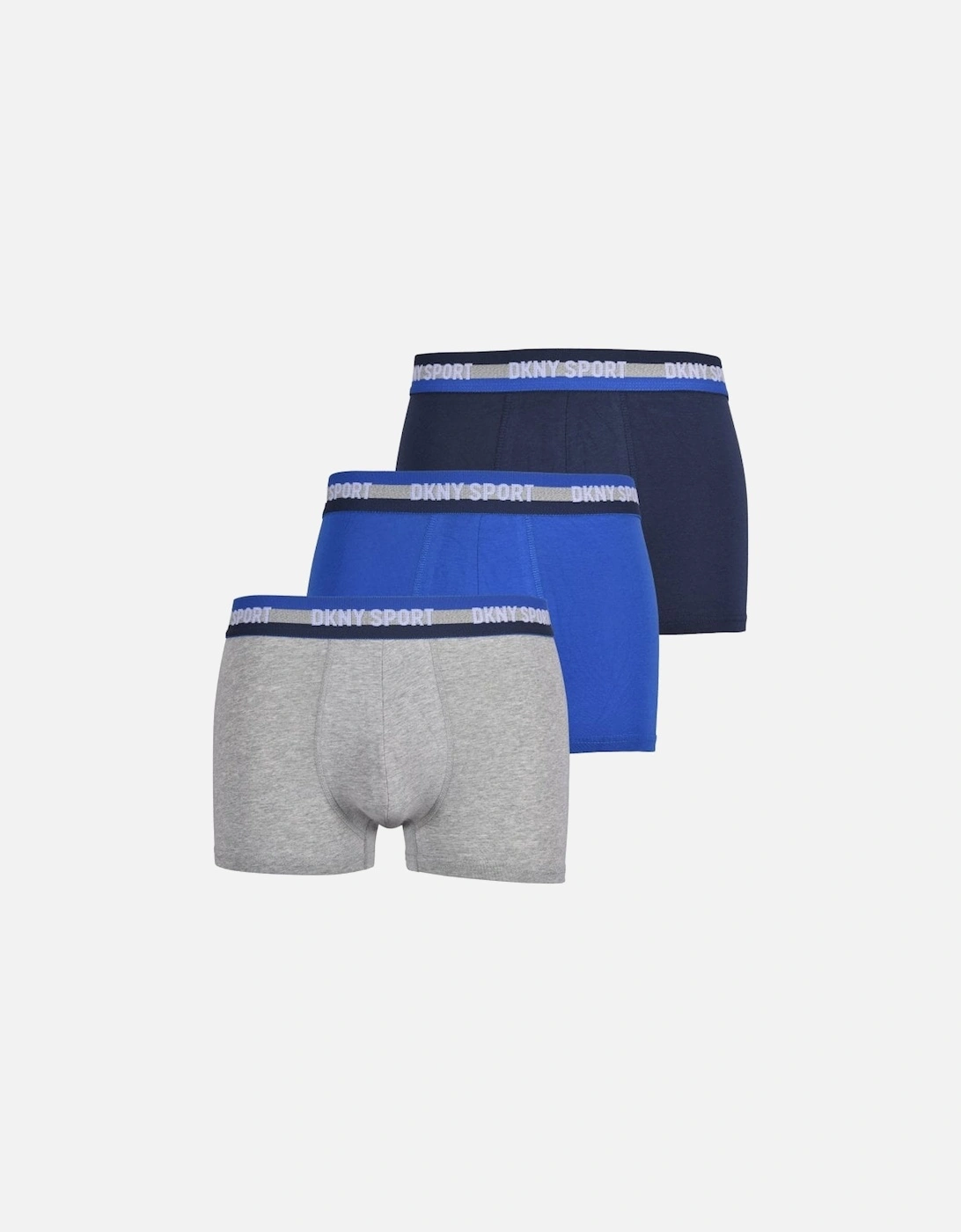 Sport 3-Pack Boxer Trunks, Blue/Grey/Navy, 8 of 7