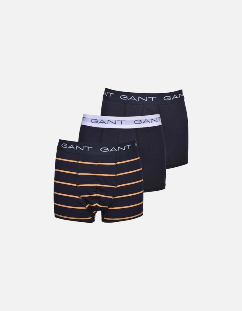 3-Pack Stripe & Solid Boys Boxer Trunks, Navy