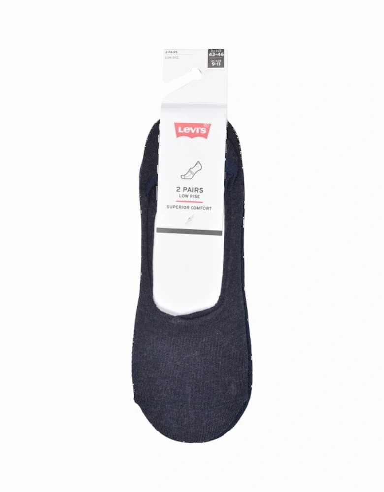 2-Pack No-show Shoe-Liner Socks, Navy