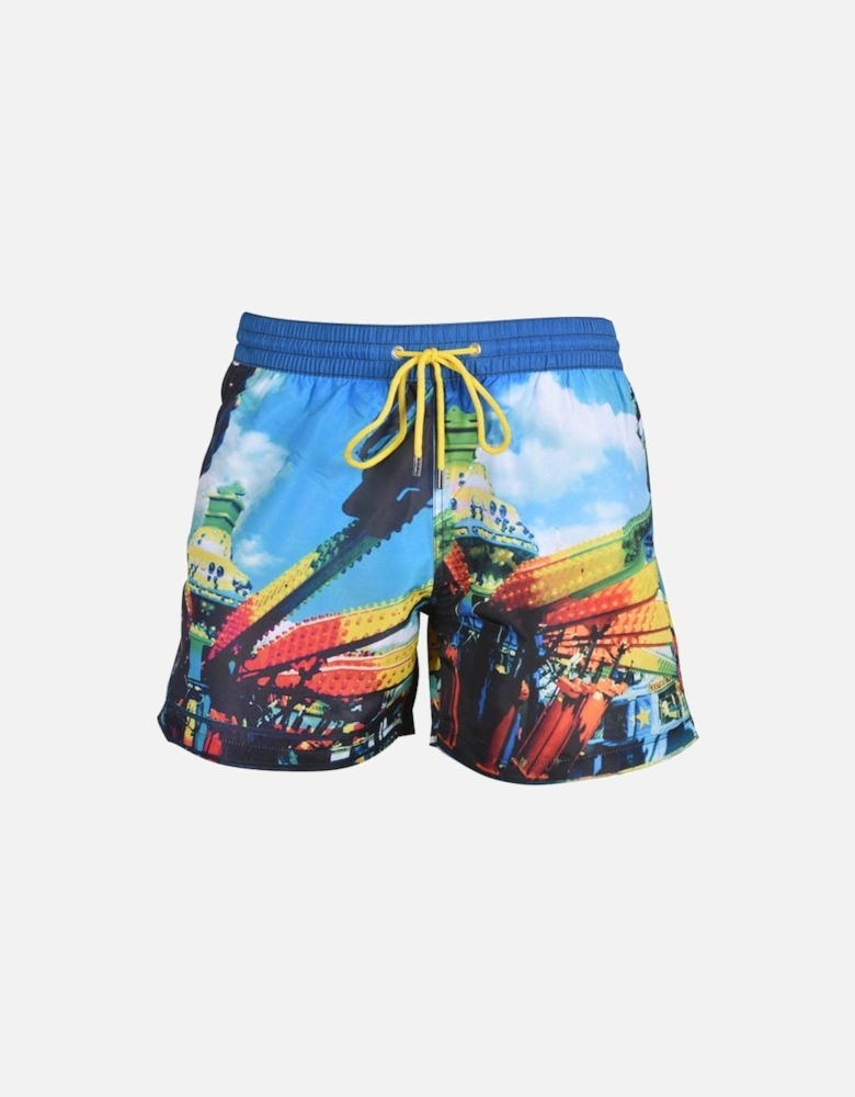 Brighton Photographic Print Swim Shorts, Blue/multi