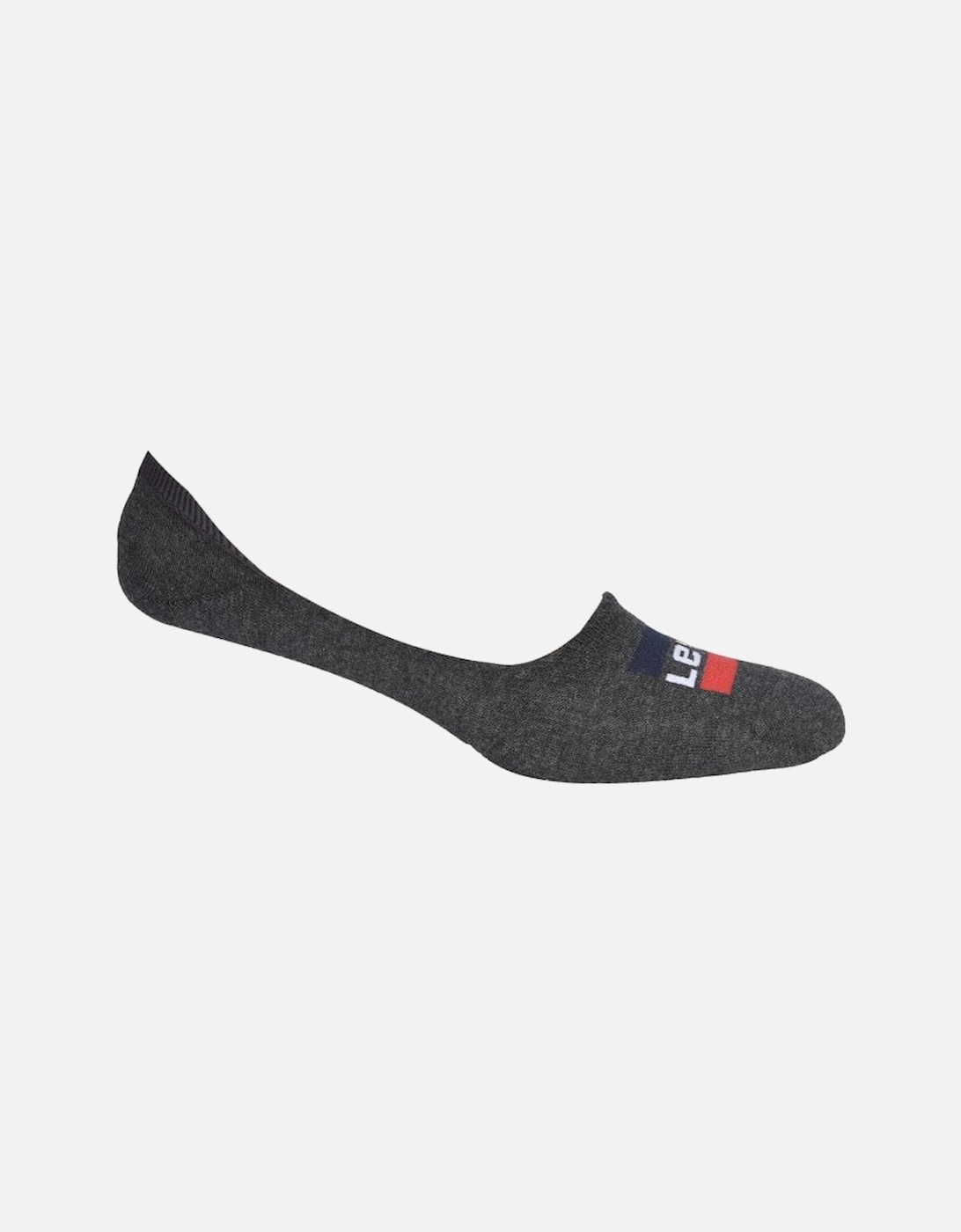 2-Pack No-show Shoe-Liner Socks, Middle Grey Melange