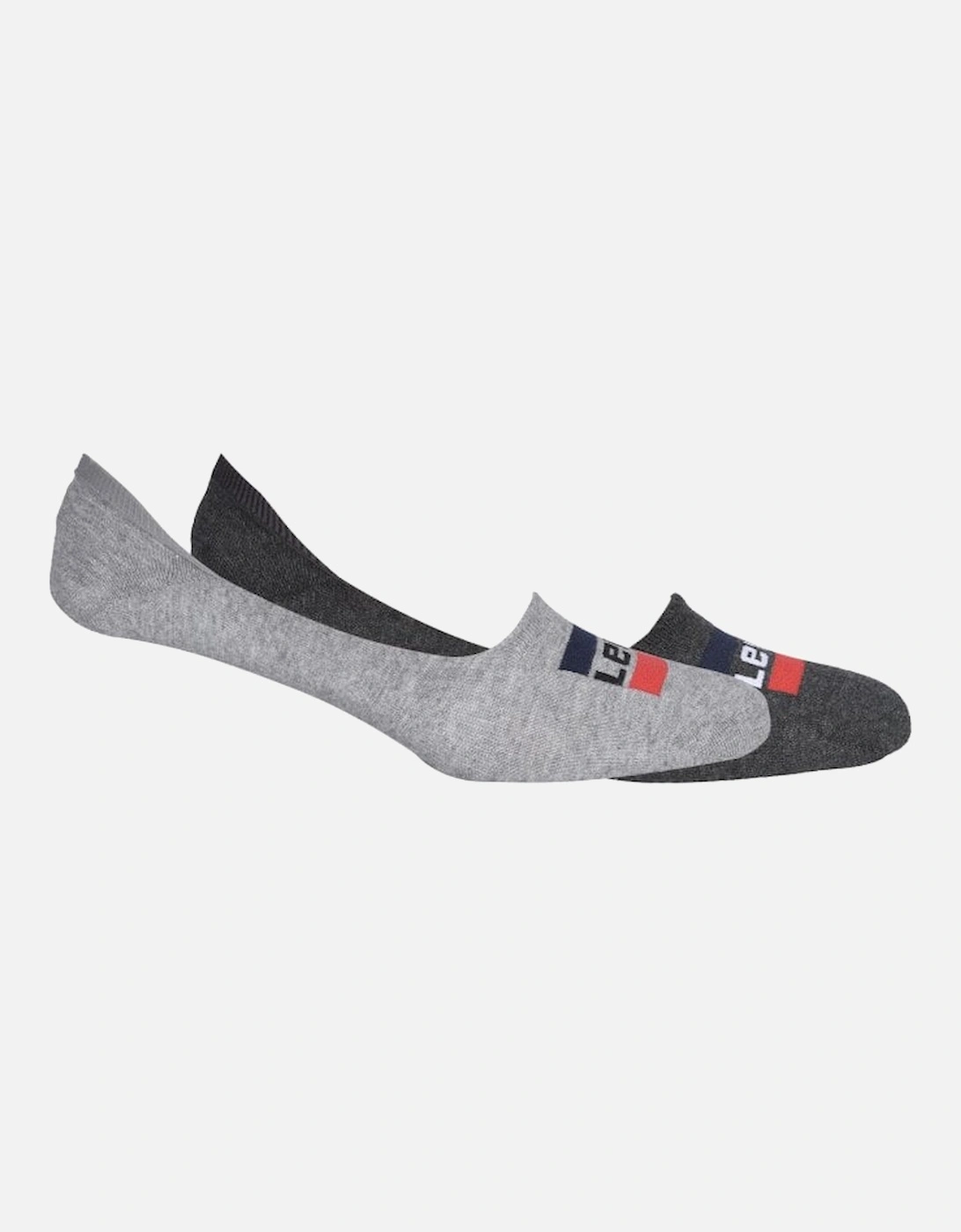 2-Pack No-show Shoe-Liner Socks, Middle Grey Melange