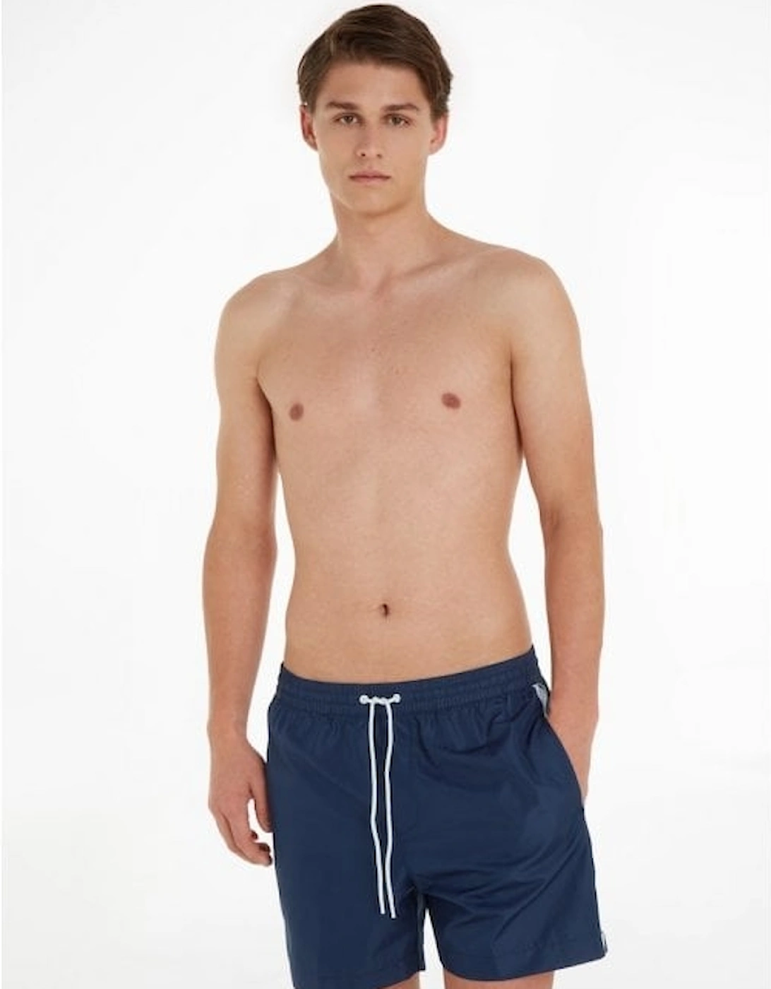 Logo Tape Swim Shorts, Navy