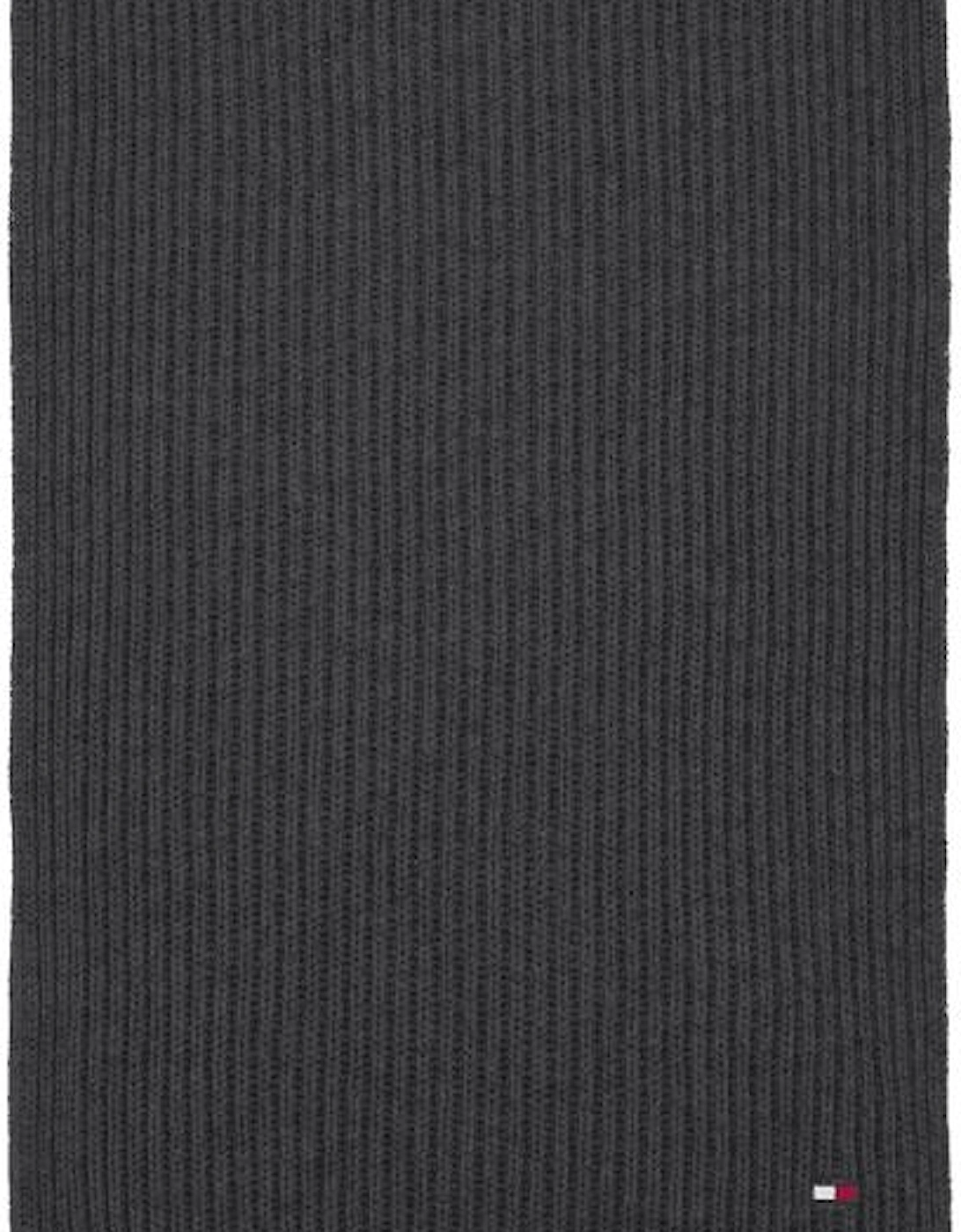 Pima Cotton Cashmere Ribbed Scarf, Charcoal Heather, 3 of 2