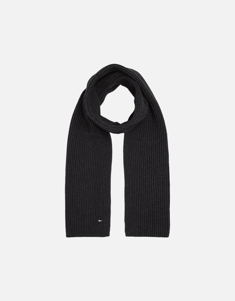 Pima Cotton Cashmere Ribbed Scarf, Charcoal Heather