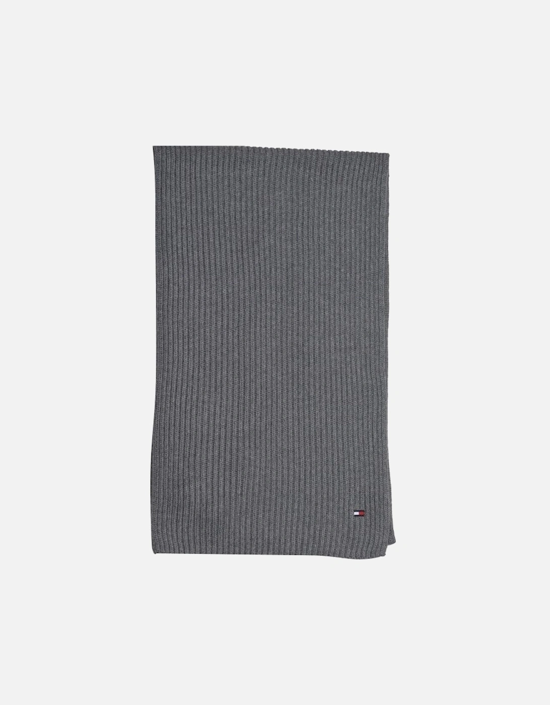 Pima Cotton Cashmere Ribbed Scarf, Mid Grey Heather